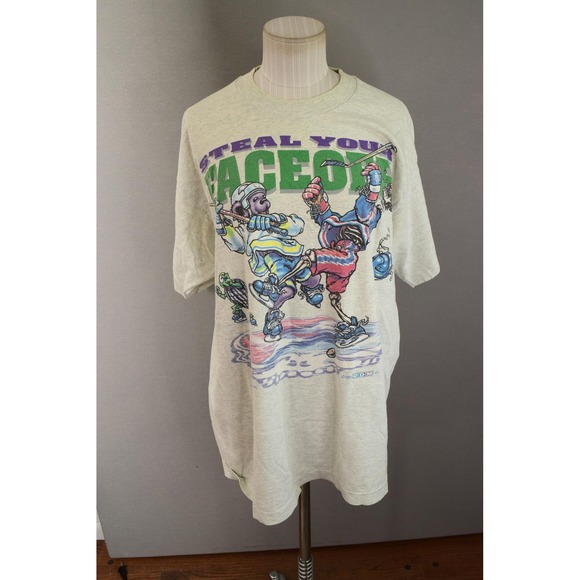 Vintage Grateful Dead Shirt Mens XL Steal Your Faceoff Hockey Bear GDM USA 90s - Picture 1 of 8